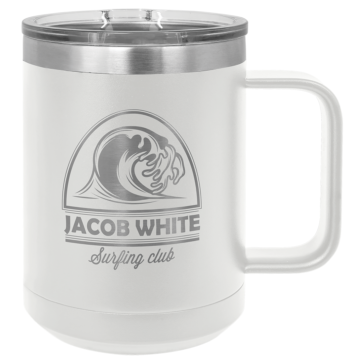 15 oz Vacuum Insulated Mug with Slider Lid – Custom Engraved Stainless Steel Coffee Mug – Personalized Polar Camel Drinkware – Hot & Cold Resistant