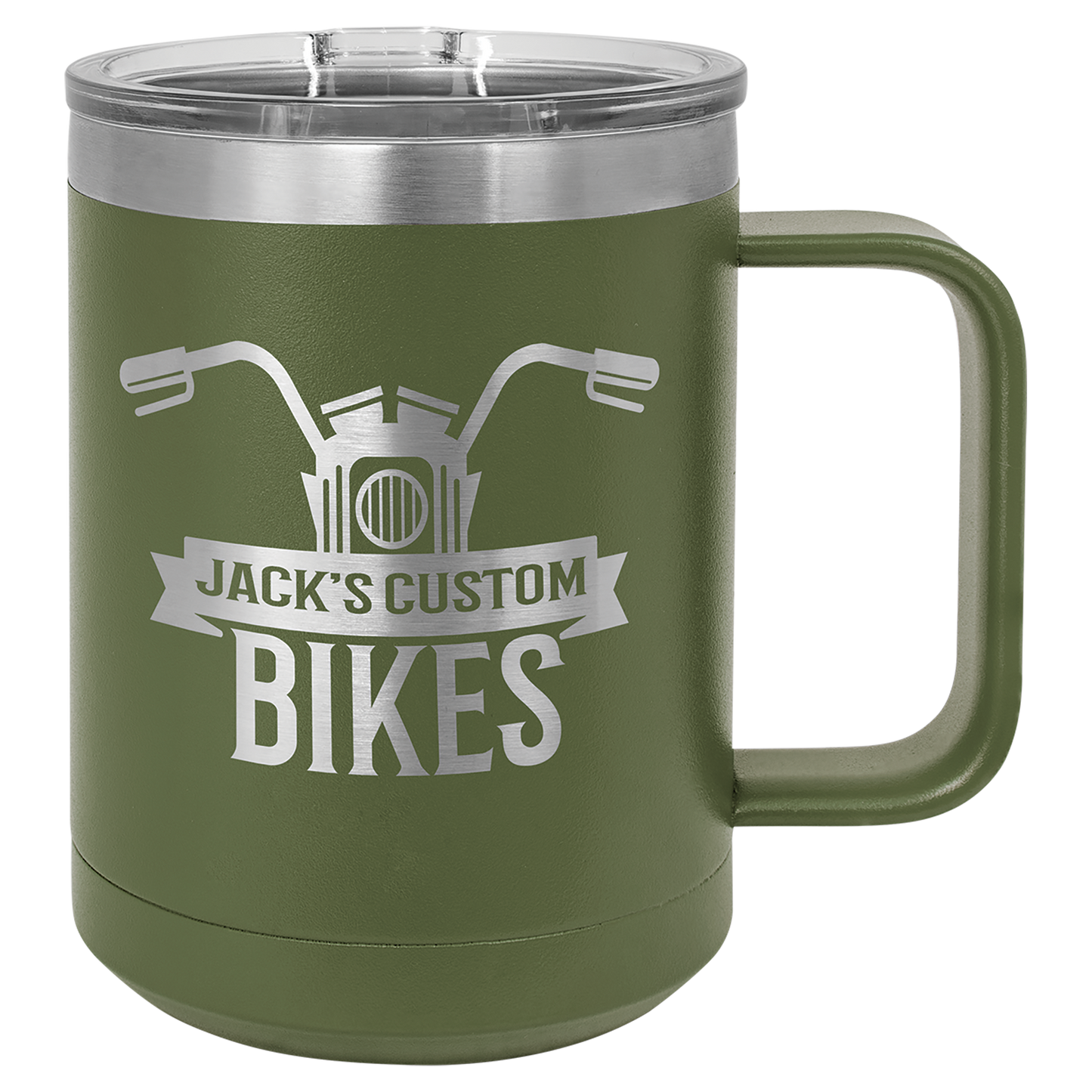 15 oz Vacuum Insulated Mug with Slider Lid – Custom Engraved Stainless Steel Coffee Mug – Personalized Polar Camel Drinkware – Hot & Cold Resistant