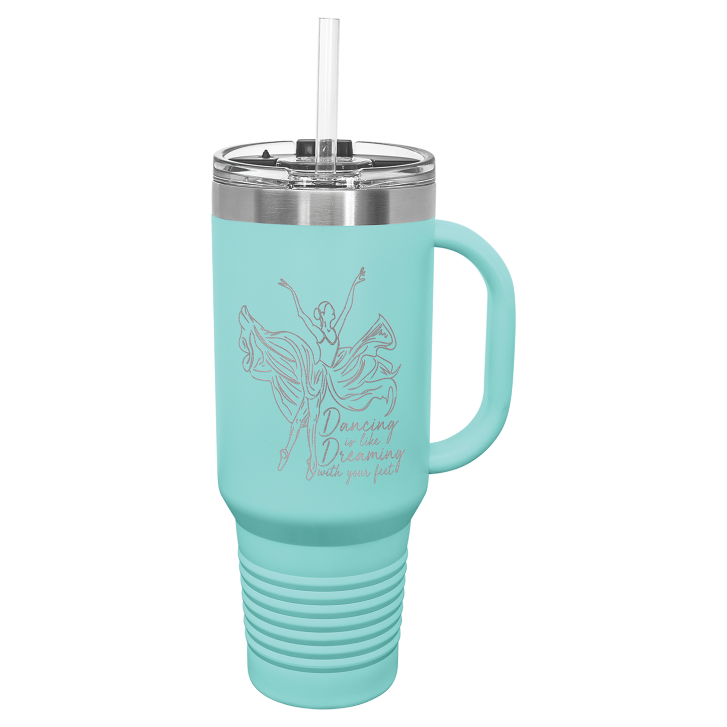 Vacuum Insulated Travel Mug - 40 oz. with Handle, Straw Included