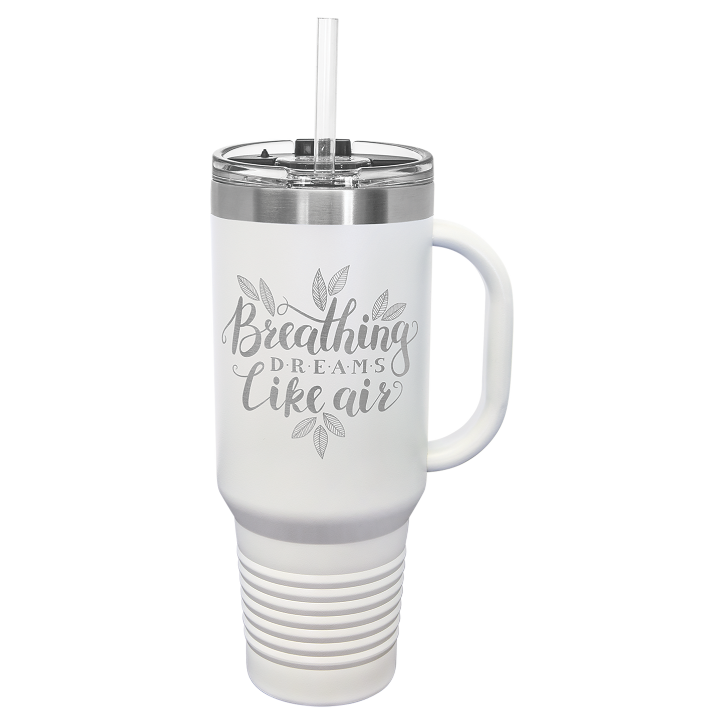 Vacuum Insulated Travel Mug - 40 oz. with Handle, Straw Included