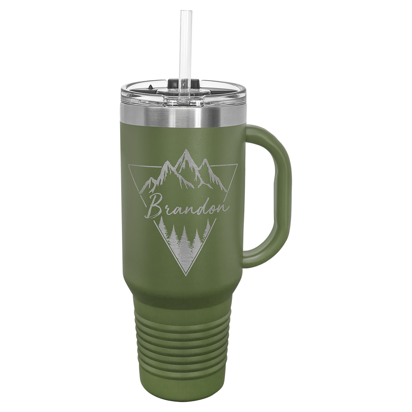 Vacuum Insulated Travel Mug - 40 oz. with Handle, Straw Included