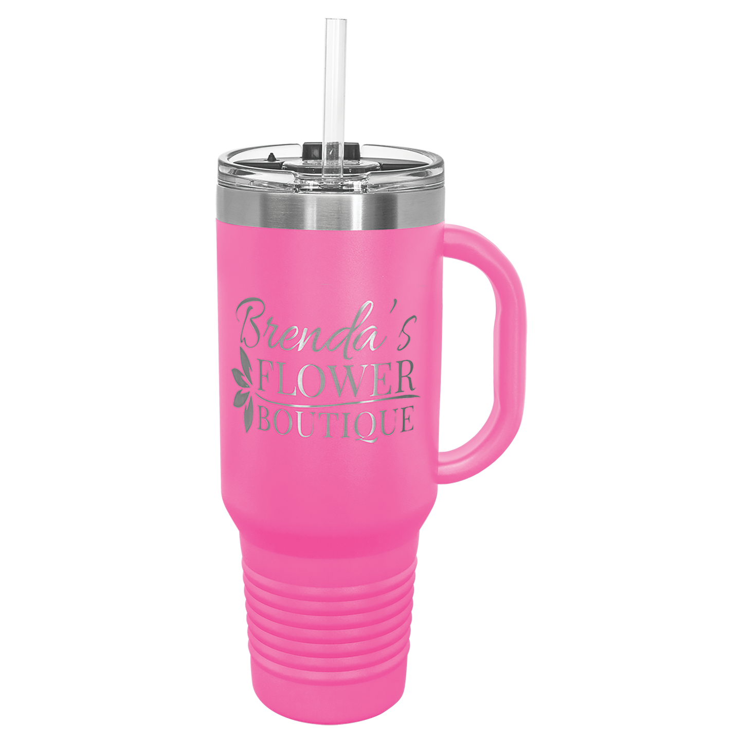 Vacuum Insulated Travel Mug - 40 oz. with Handle, Straw Included
