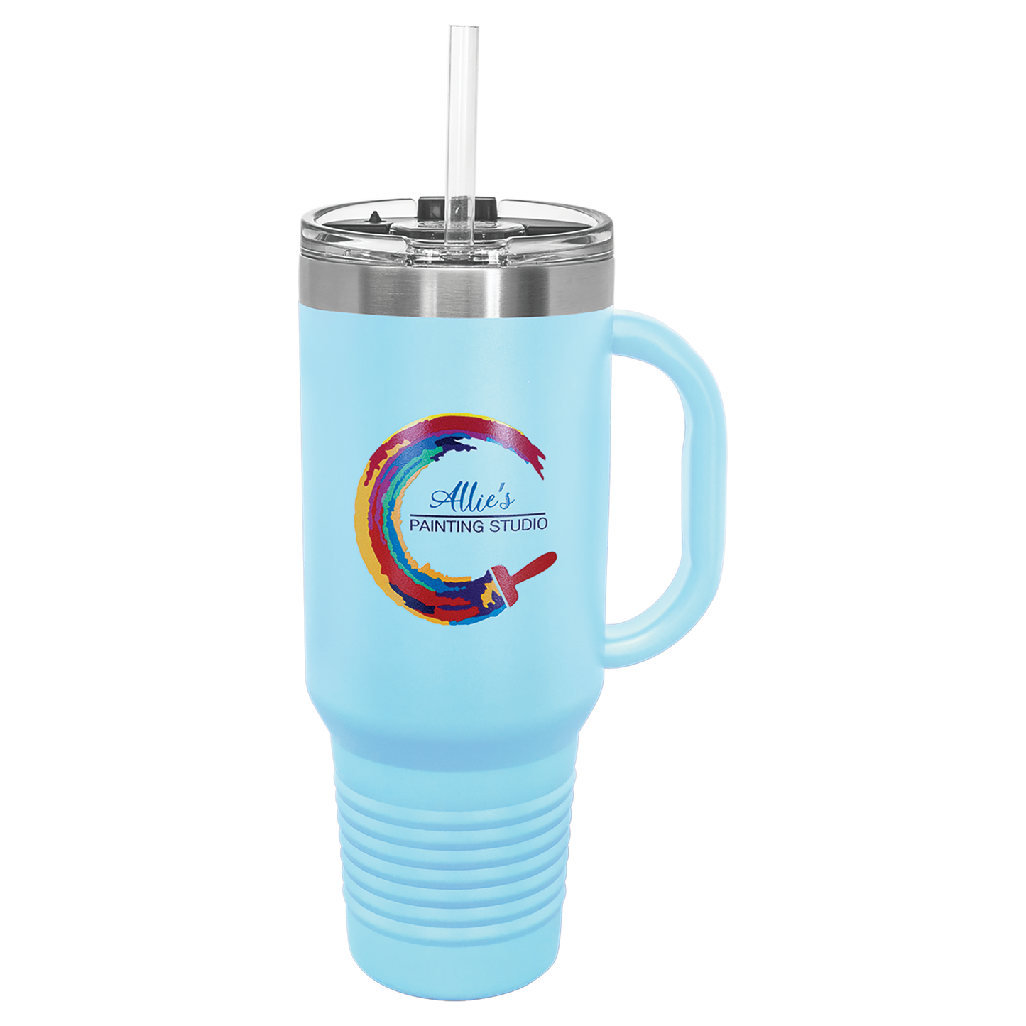 Vacuum Insulated Travel Mug - 40 oz. with Handle, Straw Included