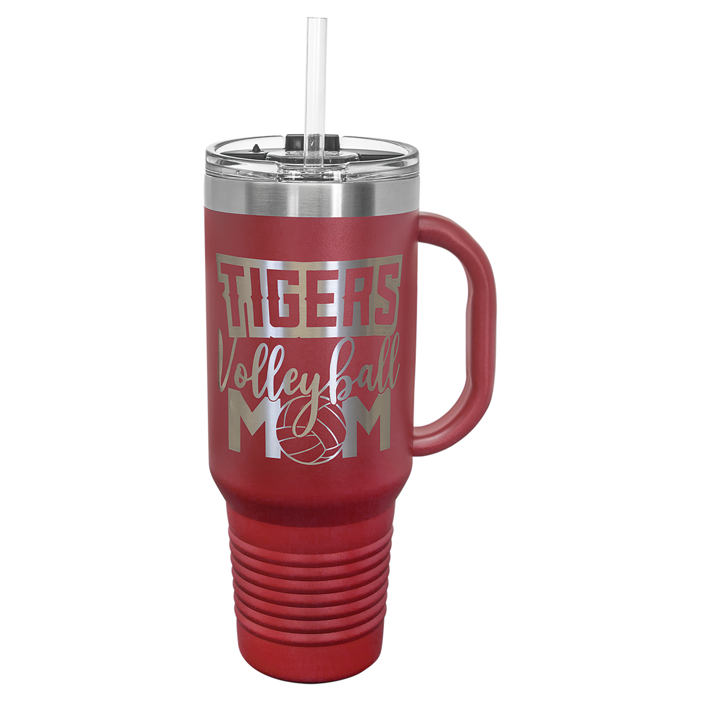 Vacuum Insulated Travel Mug - 40 oz. with Handle, Straw Included