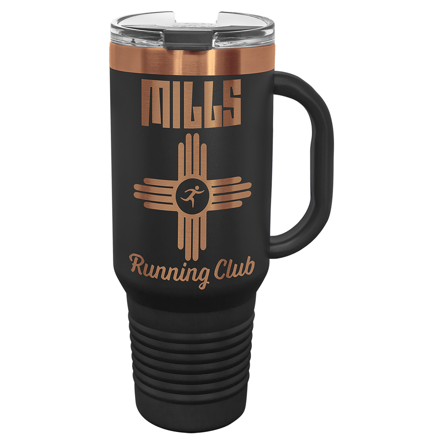 40 oz Rose Gold ION-Plated Travel Mug with Handle & Straw – Custom Engraved Stainless Steel Tumbler – Personalized Insulated Drinkware – Gift for Him or Her