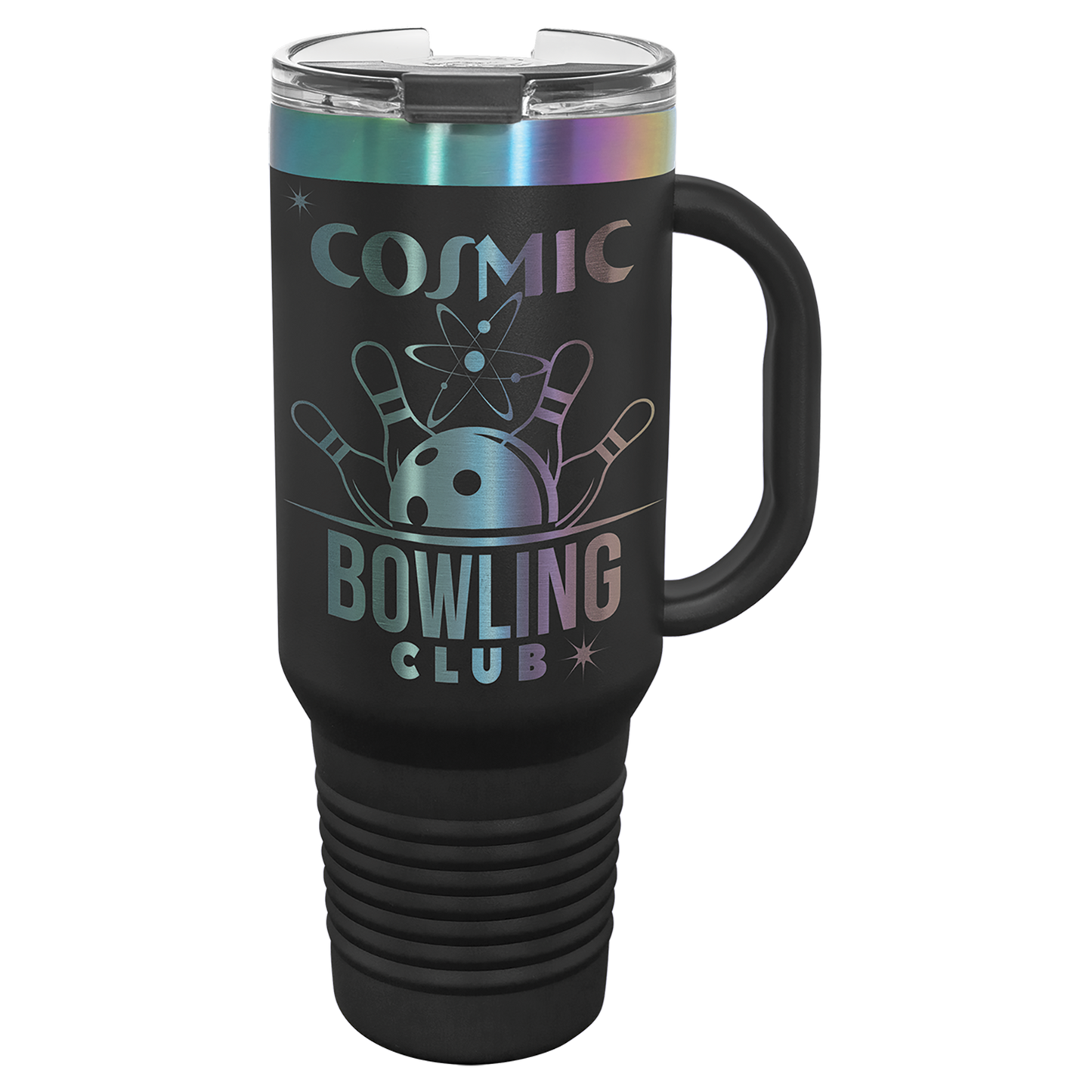 40 oz. Prism ION-Plated Travel Mug with Handle, Straw Included