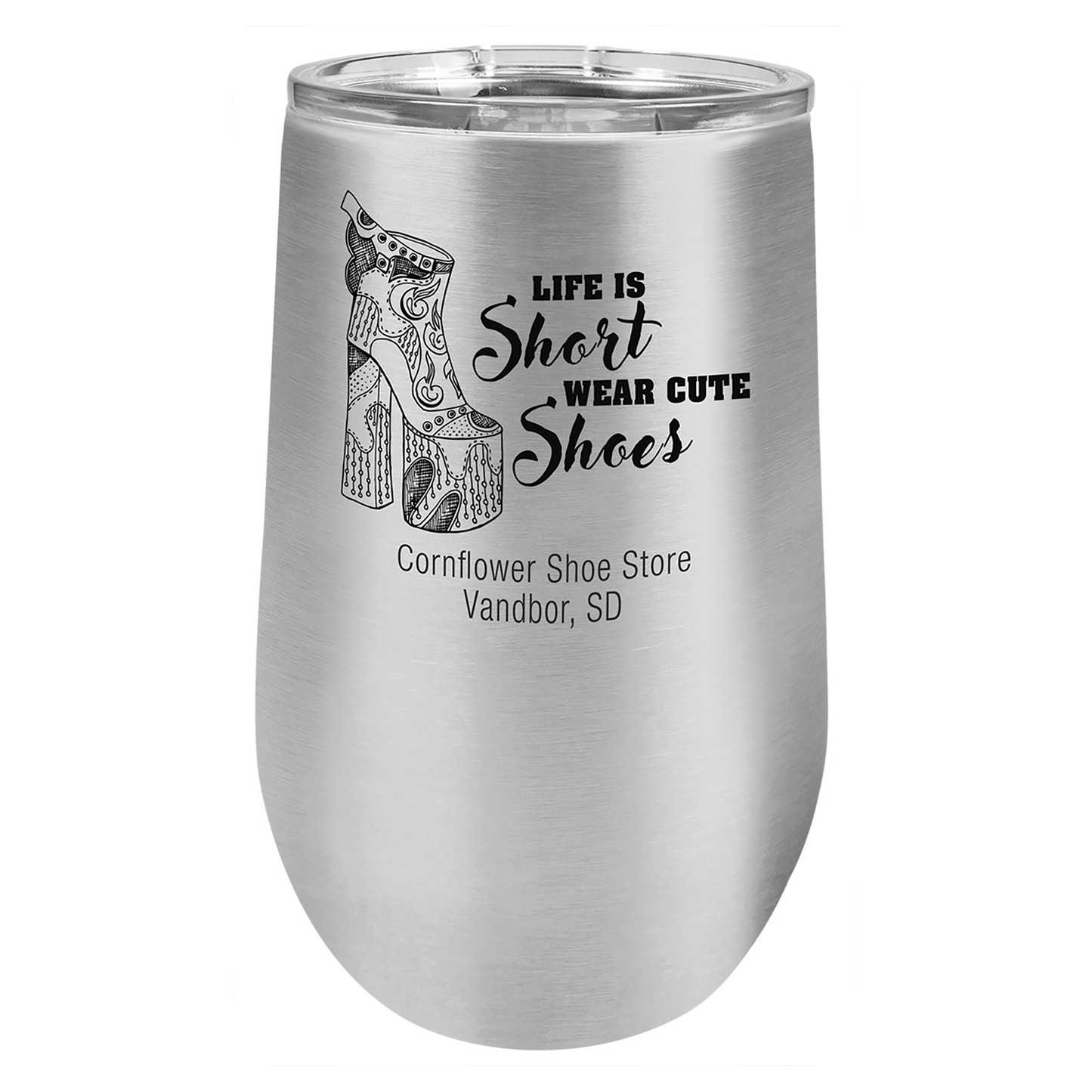 Vacuum Insulated Stemless Wine Tumbler - 16 oz. with Lid
