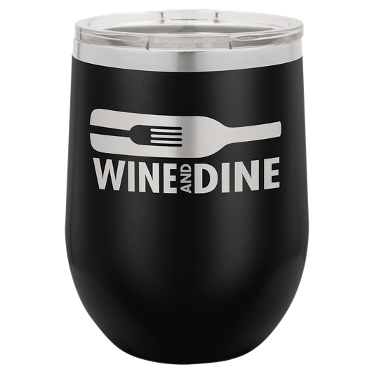 Vacuum Insulated Stemless Wine Tumbler - 12 oz. with Lid - Fynn’s Woodworking & Designs