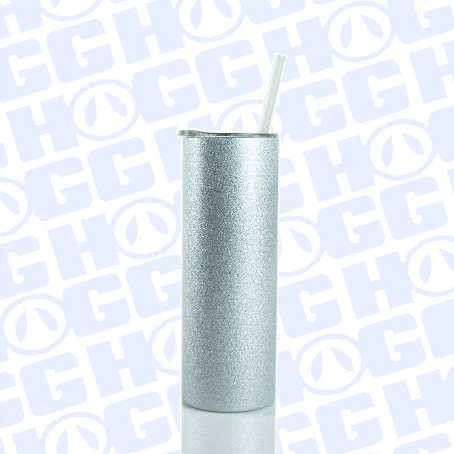 20oz Silver Glitter Sublimation Tumbler