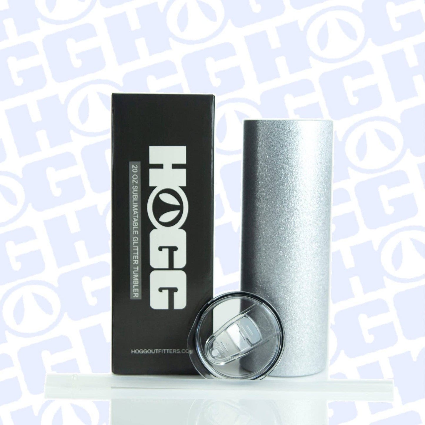 20oz Silver Glitter Sublimation Tumbler