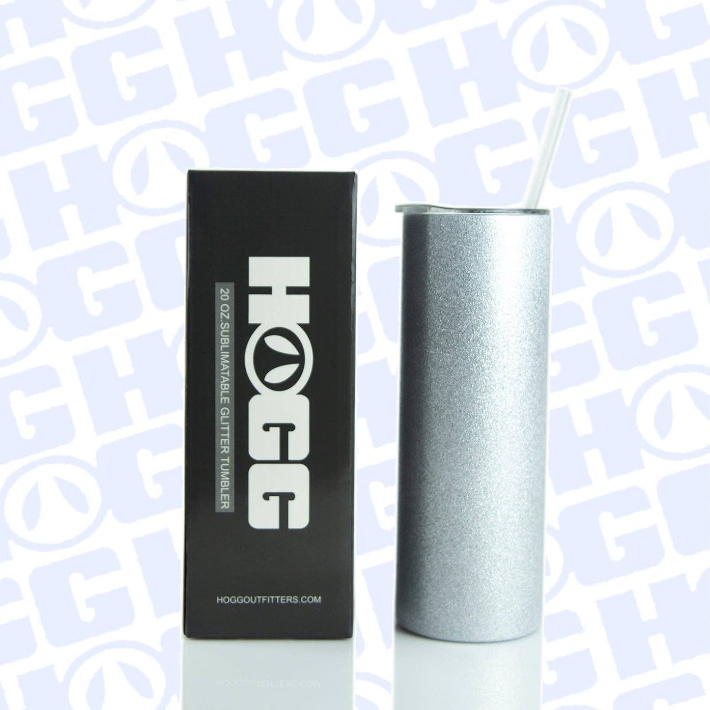 20oz Silver Glitter Sublimation Tumbler