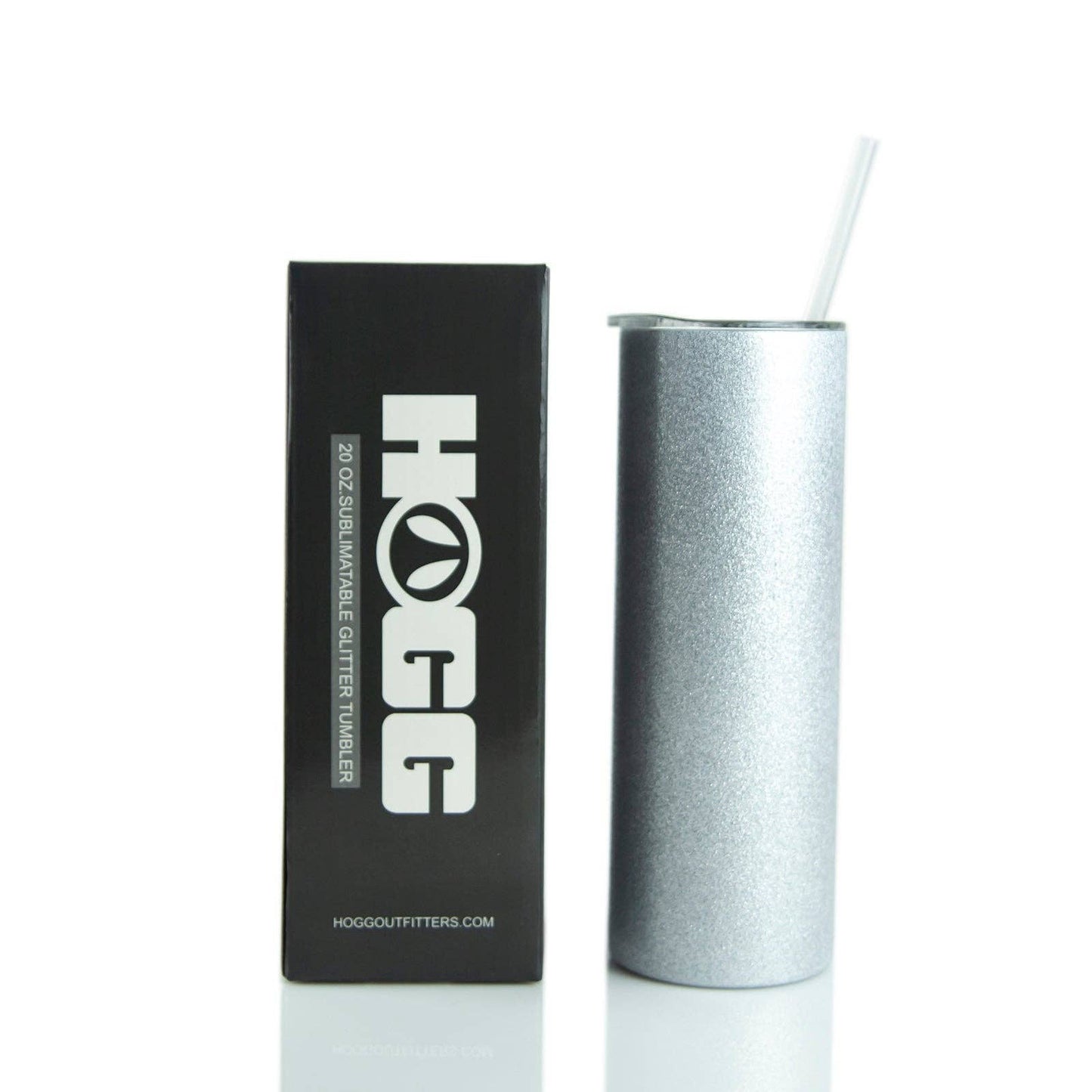 20oz Silver Glitter Sublimation Tumbler