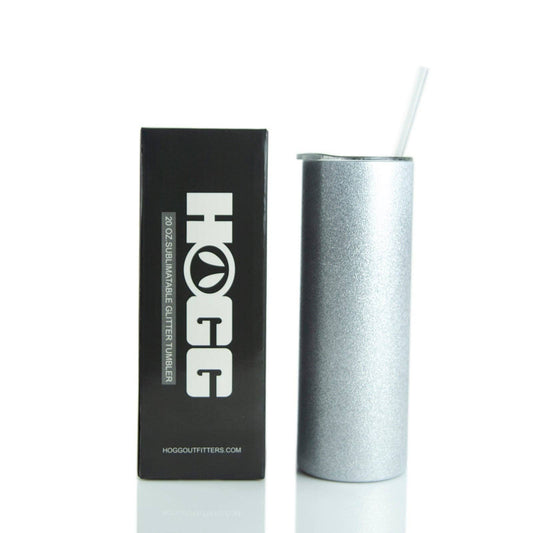 20oz Silver Glitter Sublimation Tumbler