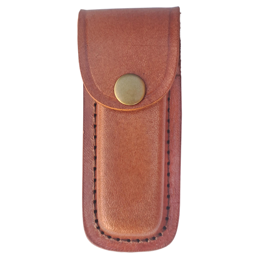Bison River Leather Sheath with Snap Closure for Foldinig Knife up to 4" Long Closed