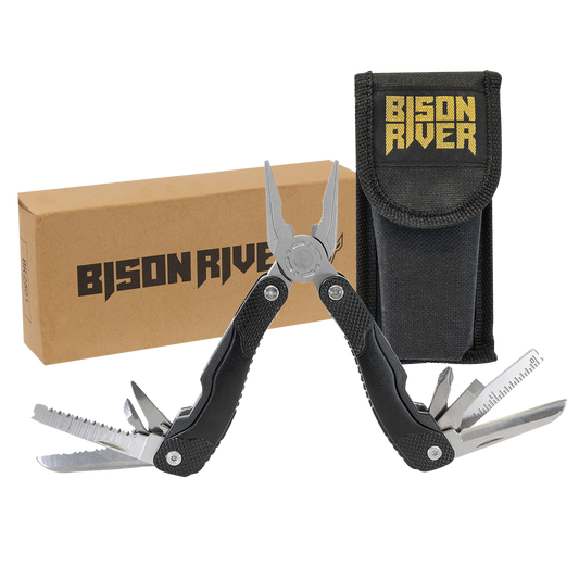 Bison River 4" Black 13 Function Multi Tool with Nylon Sheath