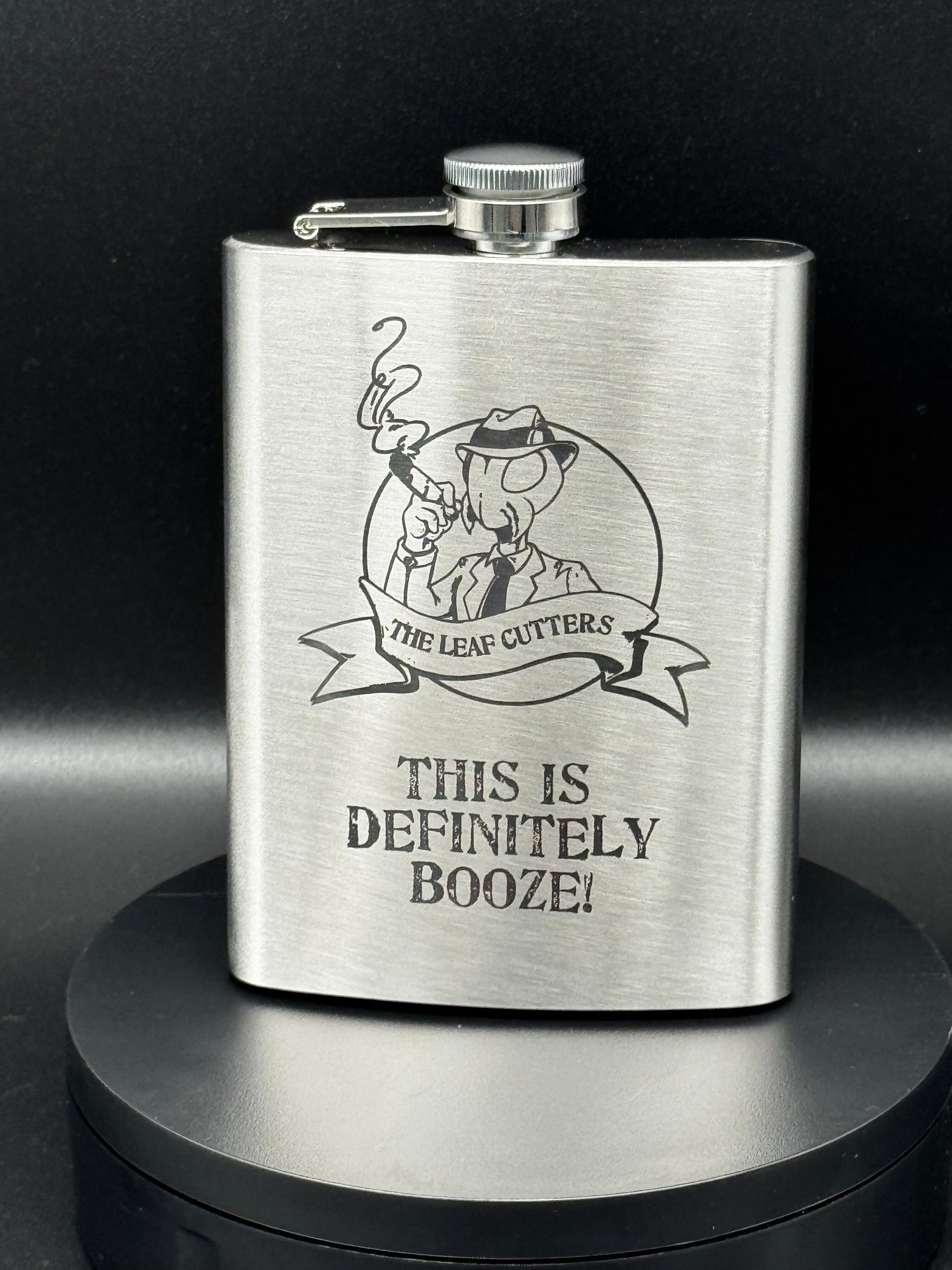 Custom Laser Engraved 8oz Stainless Steel Hip Flask – Dark Humor, Personal, Anything Goes - Fynn’s Woodworking & Designs