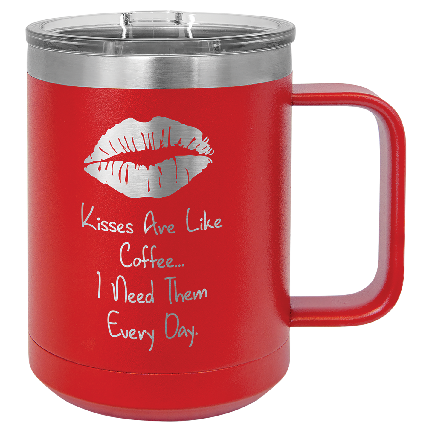 15 oz Vacuum Insulated Mug with Slider Lid – Custom Engraved Stainless Steel Coffee Mug – Personalized Polar Camel Drinkware – Hot & Cold Resistant