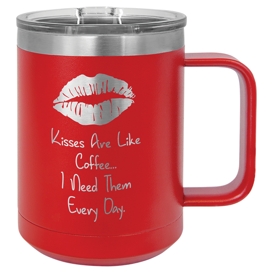 15 oz Vacuum Insulated Mug with Slider Lid – Custom Engraved Stainless Steel Coffee Mug – Personalized Polar Camel Drinkware – Hot & Cold Resistant