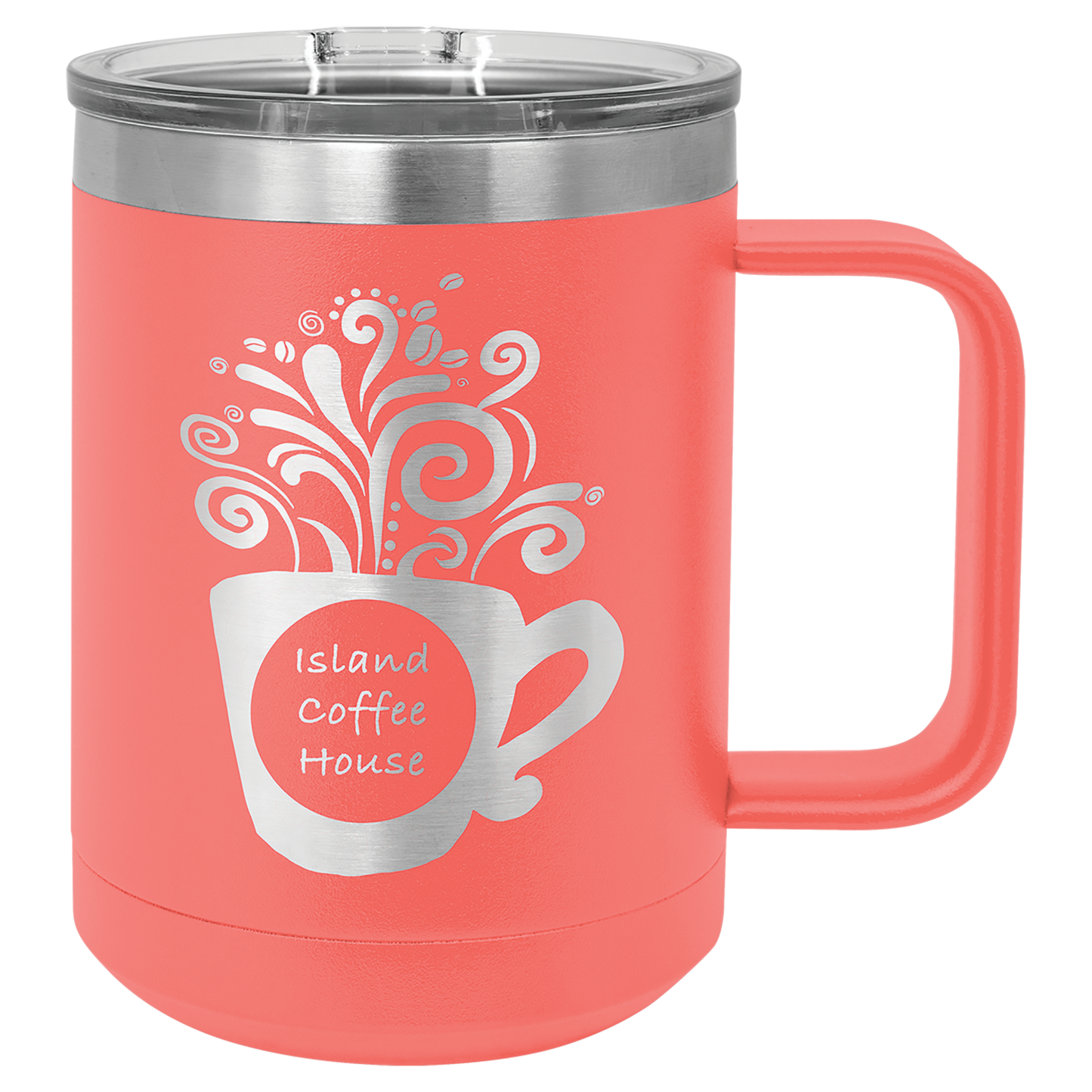 15 oz Vacuum Insulated Mug with Slider Lid – Custom Engraved Stainless Steel Coffee Mug – Personalized Polar Camel Drinkware – Hot & Cold Resistant