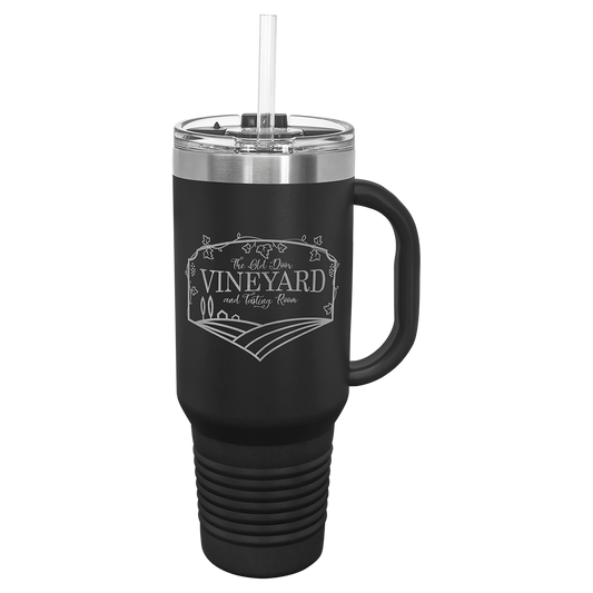 Vacuum Insulated Travel Mug - 40 oz. with Handle, Straw Included