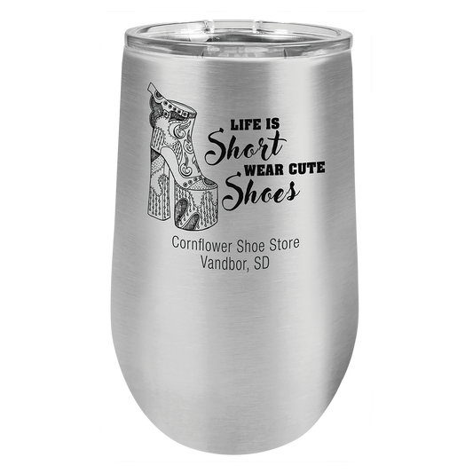 Vacuum Insulated Stemless Wine Tumbler - 16 oz. with Lid